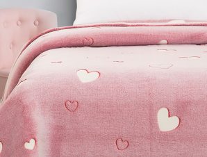 Κουβέρτα Fleece Αγκαλιάς 80X90 Sunshine Hearts Pink (80×90)