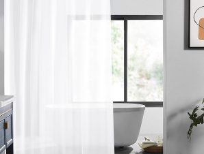 Κουρτίνα Μπάνιου Πλαστική (180×200) Estia Λευκό 02-11710