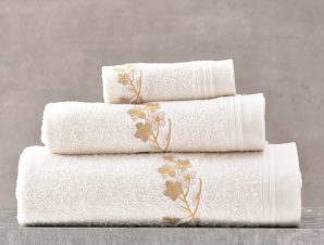 Πετσέτες Μπάνιου (Σετ 3τμχ) Rythmos Jolie Ecru